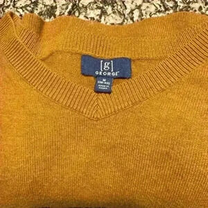 Orange/Tan/Mustard V Neck Sweater Size George Medium